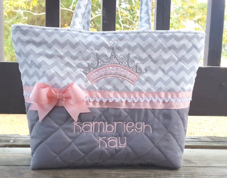 Baby Girl Diaper Bag Princess Chevron Etsy
