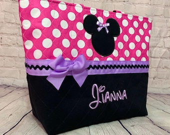 Minnie Mouse Diaper Bag - Diaper Bag for a Girl - Monogram - Personalized