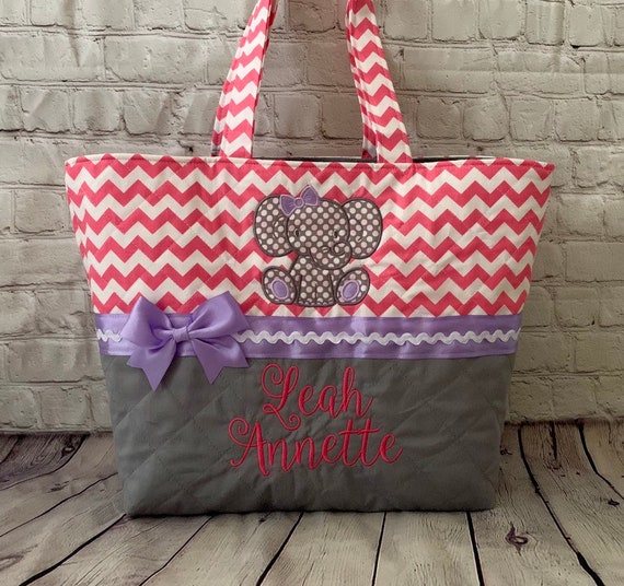 pink elephant diaper bag