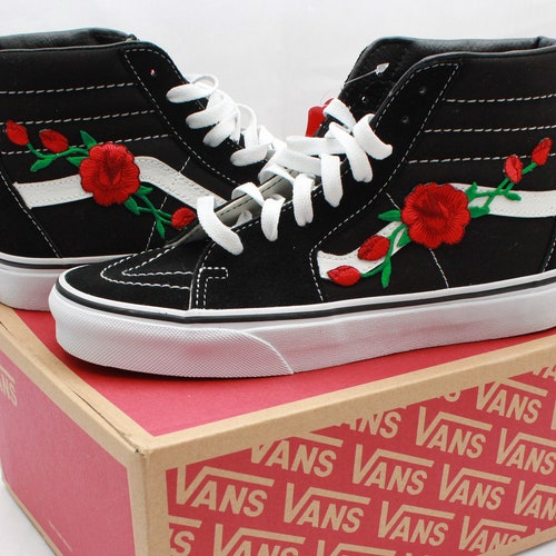 Rose Buds Custom Vans SK8 High Top Tennis Shoe BACK TO SCHOOL - Etsy