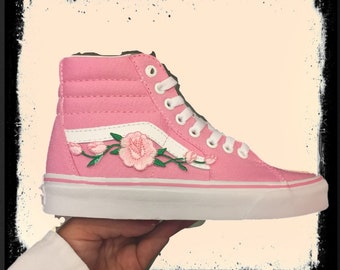 vans with pink flowers