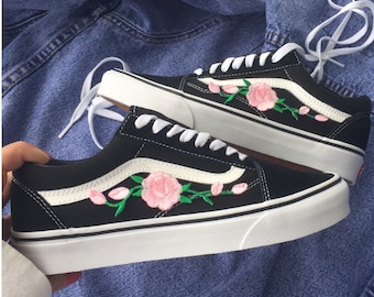girls vans with roses
