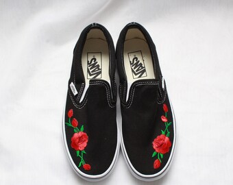 vans rose slip on