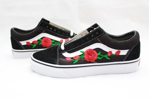 Red Rose Vans Old Skool Back to School Summer Time Unisex - Etsy