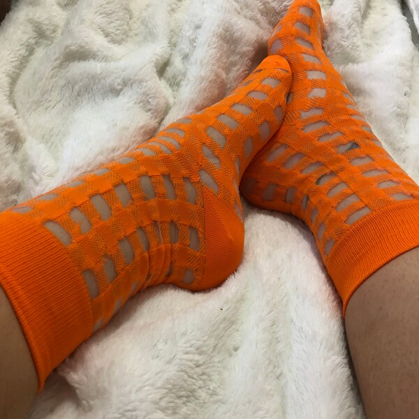 Woman socks fun socks summer socks gift socks orange socks
