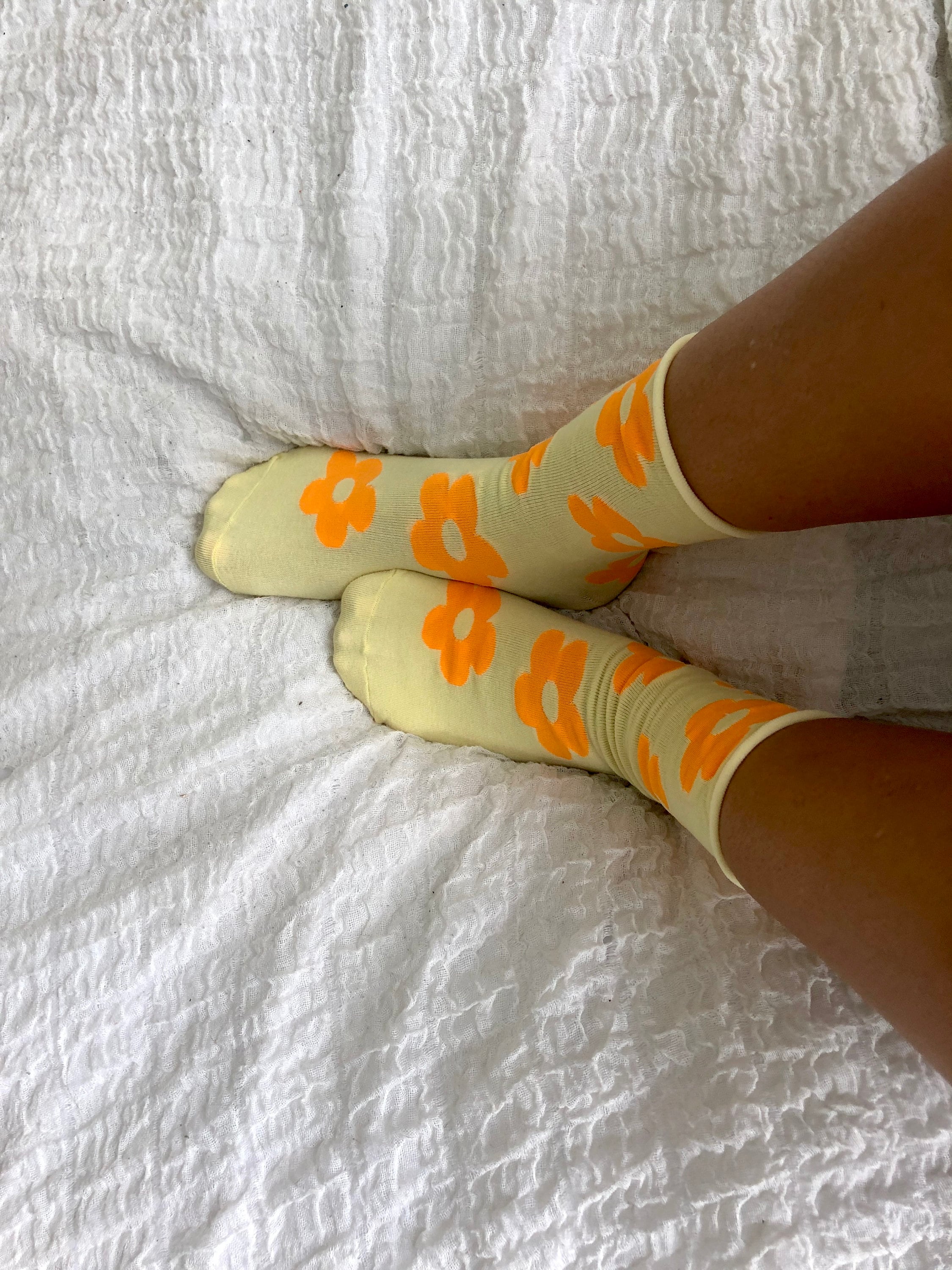 Plain Beige Cotton Socks / Heels Socks / Peep Toe / Low Cut Socks
