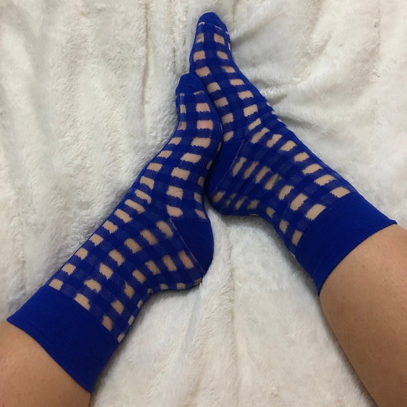 Royal Blue Socks Woman Socks Urban Wear Xmas Gift Socks Fun Socks 