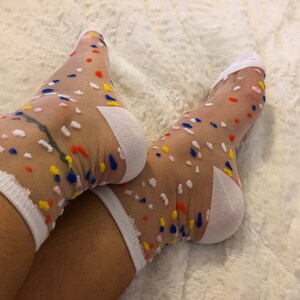 sheer socks , colorful socks, birthday gift for her, stylish socks