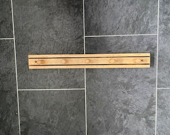 Solid Oak Coat Hook with 5 pegs and two tone finish