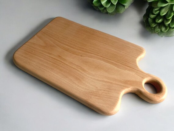 Handmade Solid Wood Chopping Board with Handle (40cm x 23cm)