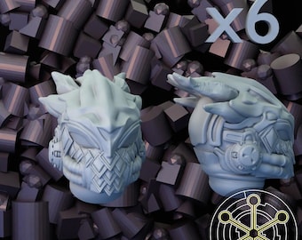 6x Dragon Knight Heads B