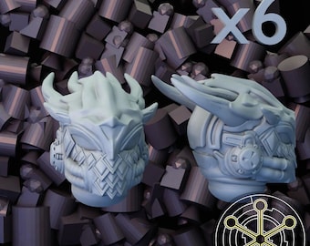 6x Dragon Knight Heads D