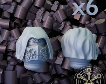 6x Angelic Knights Veteran Heads D