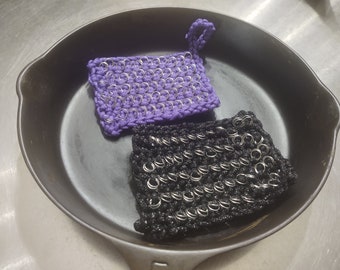 Hand crochet Cast iron scrubber