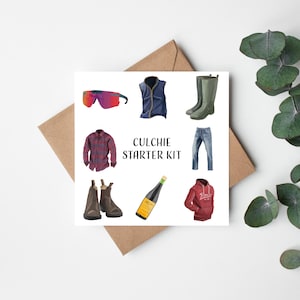 Culchie Starter Kit Greeting Card for Farmers Northern Ireland Funny Illustrated farming card Irish Culchie spec