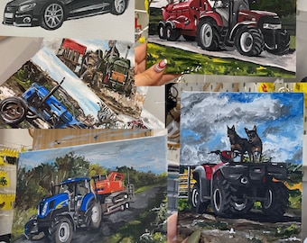 Custom acrylic paintings, machinery paintings, car paintings personalised custom