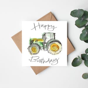 Kartka z życzeniami z traktorem John Deere na Dzień Ojca, rocznica urodzin, idealna dla rolników, kartka z życzeniami dla miłośników ciągników rolniczych