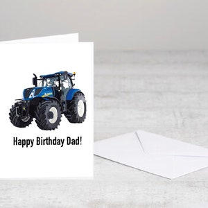 Nouvelle Carte Danniversaire En Forme De Tracteur Bleu Etsy France