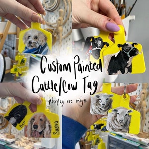 Custom Personalised Painted Cattle tag Cow Tag Farming Farm animals agricultural