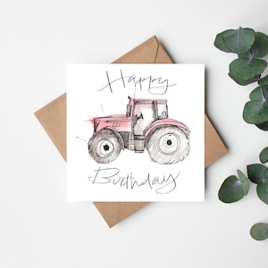 Trekkerwenskaart verjaardag, jubileum, Massey Ferguson-kaart Vaderdagkaart, kaart voor tractorenthousiastelingen en boerenliefhebbers