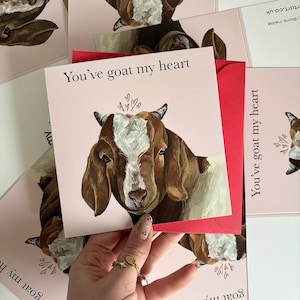 Carte de voeux de Saint Valentin chèvre, carte de chèvre Punny parfaite pour les agriculteurs, cadeau pour carte de voeux d'agriculteurs carte sur le thème de l'agriculture
