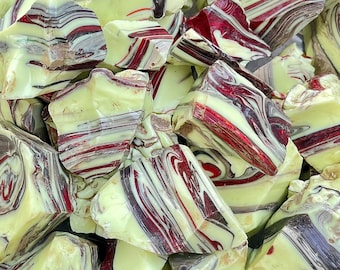 Vampire Cheesecake, sml./med. size uranium slag glass cullet chunk mix, Houze Convex Glass Co.