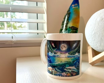 Una taza de cerámica de ensueño de medianoche