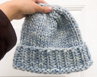 Single Colored Hand Knit Chunky Beanie| Simple| Outdoorsy|Laidback| Earthy