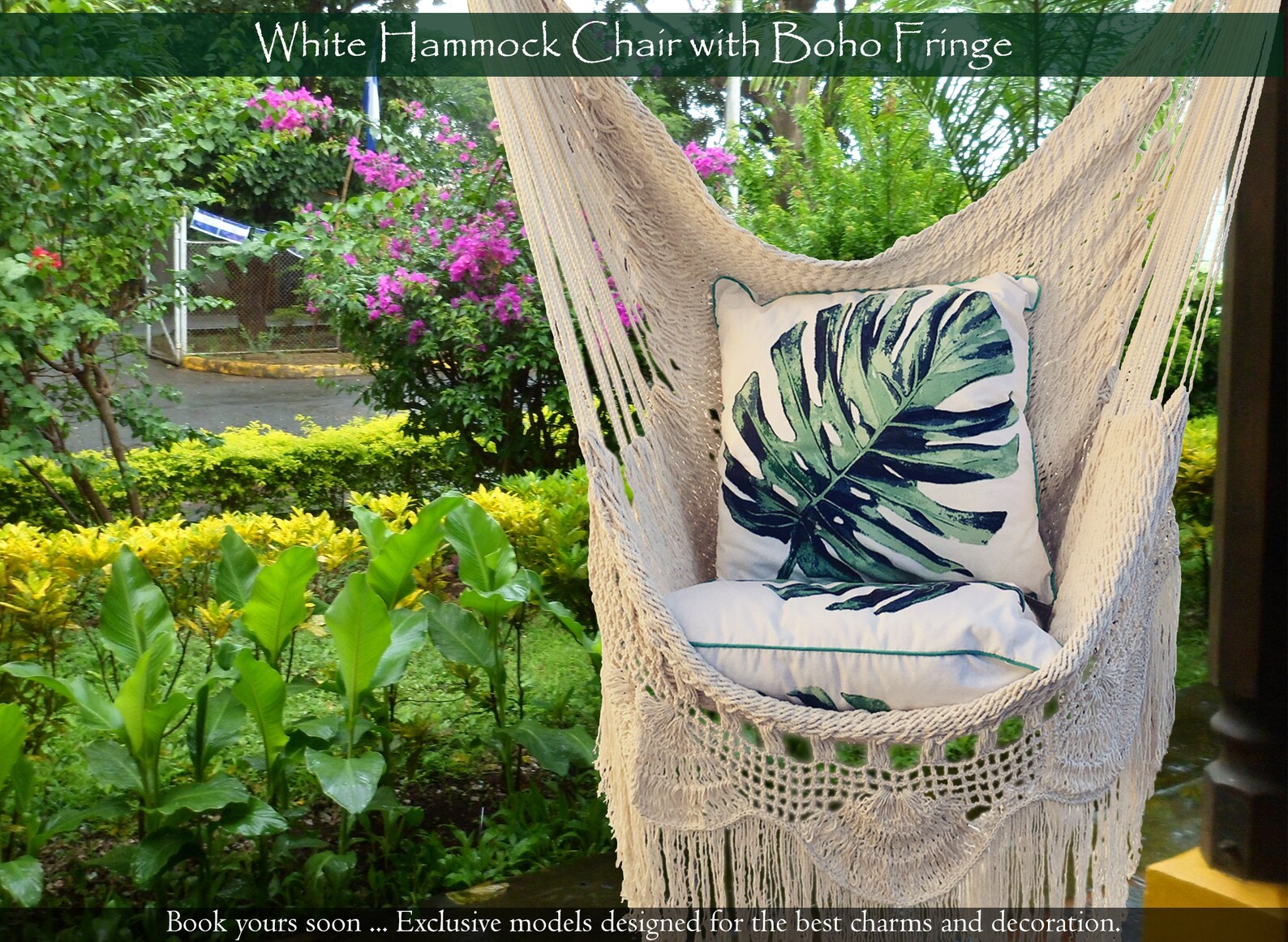 Hanging Hammock Chair Boho Fringe Etsy