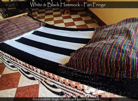 Black and White Hanging Hammock Fringe | Etsy