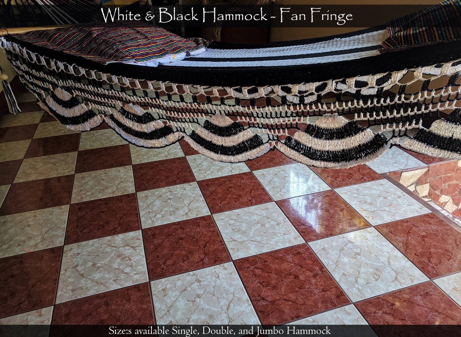 Black and White Hanging Hammock Fringe | Etsy