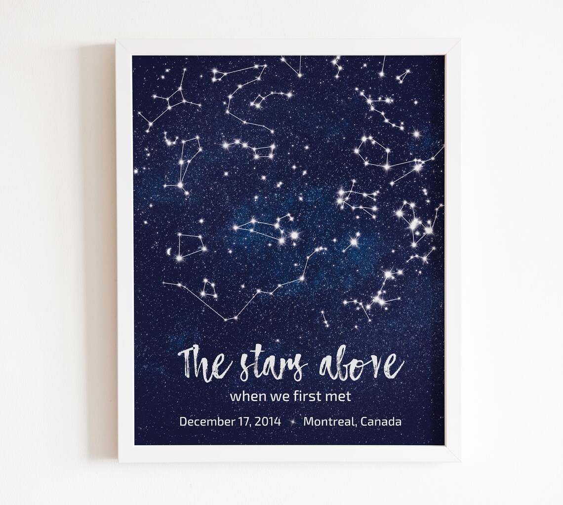 Night Sky Printable Personalized Star Map Custom Star Map | Etsy
