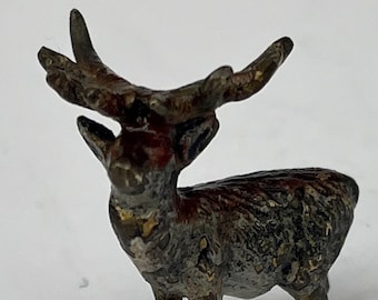 Miniature Antique Austrian Vienna Cold painted Bronze Red Deer Stag