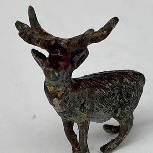 Miniature Antique Austrian Vienna Cold painted Bronze Red Deer Stag