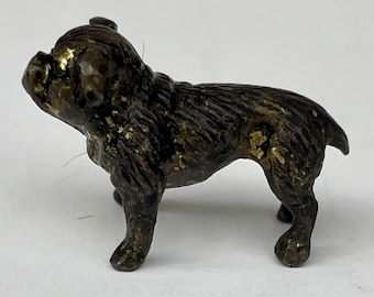 Miniature Antique Austrian Vienna Cold painted Bronze Bulldog Dog - Weeny Tiny Figure