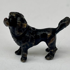 Miniature Antique Austrian Vienna Cold painted Bronze Black Poodle Dog