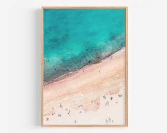 Aerial Beach Print, Summer Waves Print, Pastel Beach Wall Art, Pastel Print, Ocean Print, Travel Print, Travel Photography, INSTANT DOWNLOAD