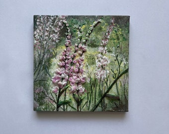 Flowers Fields/Silk Embroidery/Miniature Drawing/Embroidery