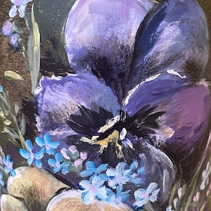 Pansy Flowers/Hand Painted Bottle