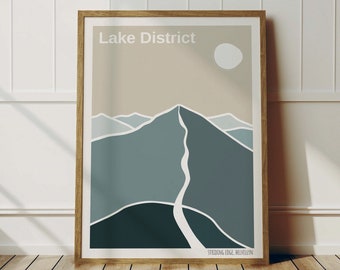 Lake District National Park Print: Minimalist Striding Edge & Helvellyn