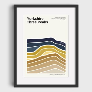 Yorkshire Three Peaks Print | Three Peaks Print | Yorkshire Dales | Whernside, Pen y Ghent, Ingleborough | Free Personalisation