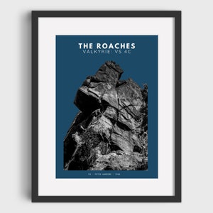 The Roaches Climbing Print | Valkyrie Climbing Route | Gift For Climber | Can Be Personalised | Pick your Colour