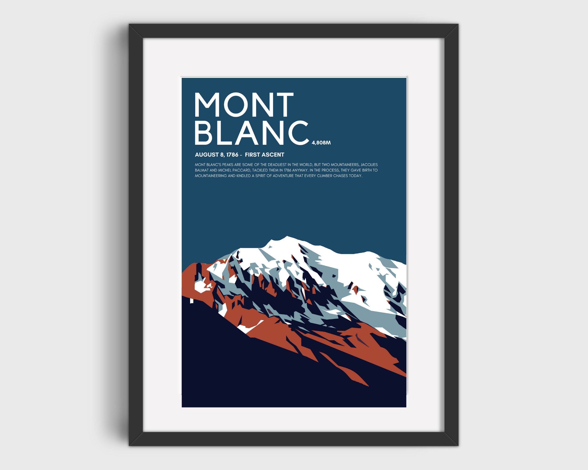 Mont Blanc Mountain Poster Art Mont - Art Mont Abstract Chamonix Etsy Blanc Blanc Print Blanc Print Print Mountain Mont Mountain