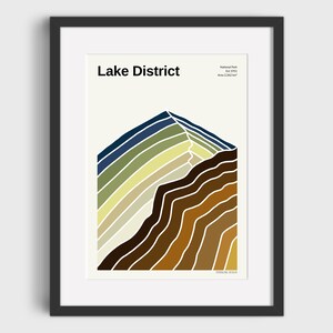 Lake District National Park Print | Lake District National Park Poster | Lake District Wall Art | Retro National Park Print | A5, A4 or A3