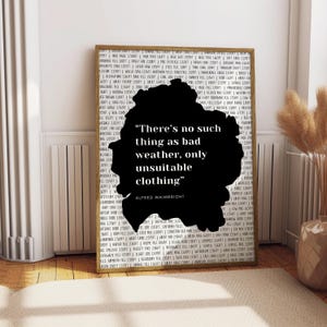 Wainwright Typography Print: Lake District Art with Quote