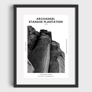 Archangel Climbing Route | Stanage Climbing Print | Climbing Art | Gift For Climber | Can Be Personalised | Christmas Gift