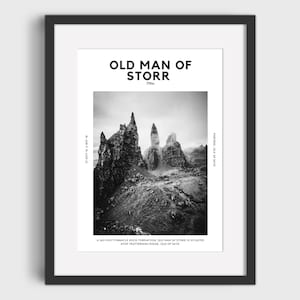Old Man of Storr Minimalist Print | Old Man of Storr Poster | Isle of Skye Wall Art | Minimalist Coordinates Print | Travel Poster