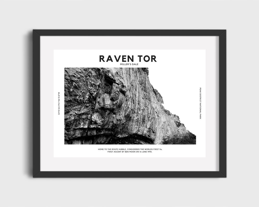 Raven Tor Print Millers Dale Wall Art Climbing Home Decor Etsy