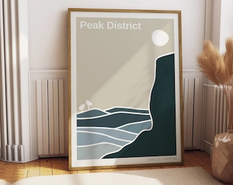 Stanage Edge Peak District Print: Minimalist National Park Art