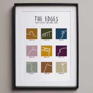 Peak District Edges Print, Edges Print, Edges of the Peak District Hand Illustrated Print, Derbyshire Print, Peak District Print, Minimalist